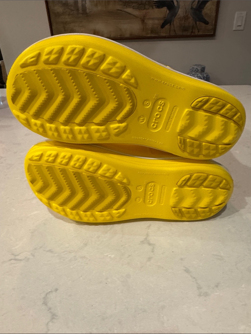 CROCS Kids Crocband Jaunt Bright Yellow Tall Waterproof Rain Boots Size 5W - Picture 6 of 7
